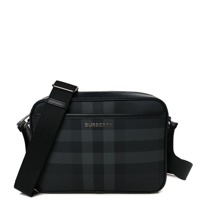 Burberry Coated Canvas Calfskin Check Muswell Bag Charcoal 1 of 11