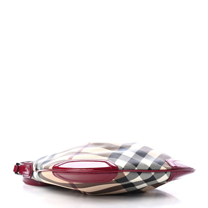 Burberry Patent Nova Check Julia Crossbody Bag Red 3 of 4