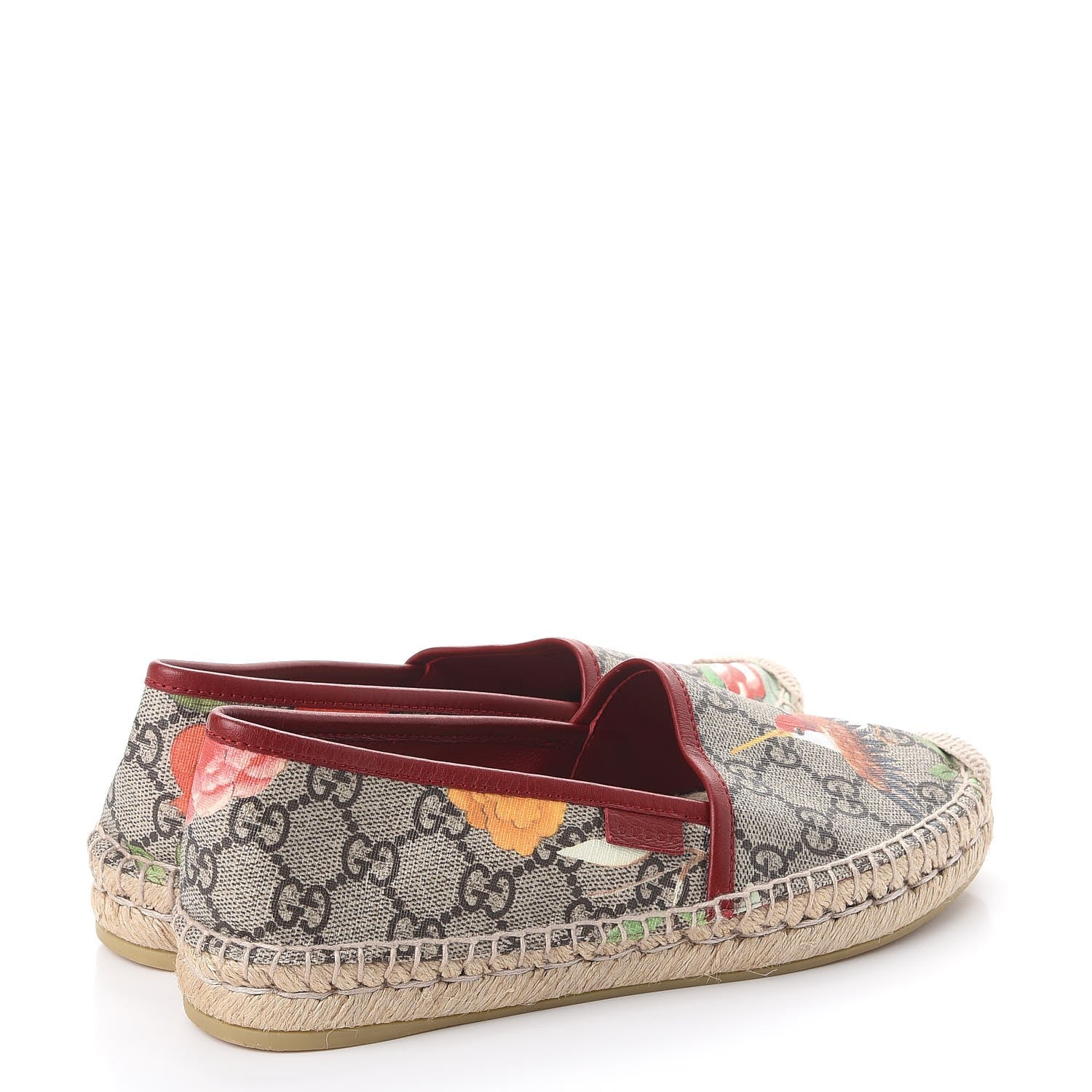 Gucci GG Supreme Monogram Tian Womens Espadrilles 35.5 Beige Multicolor Red 4 of 11