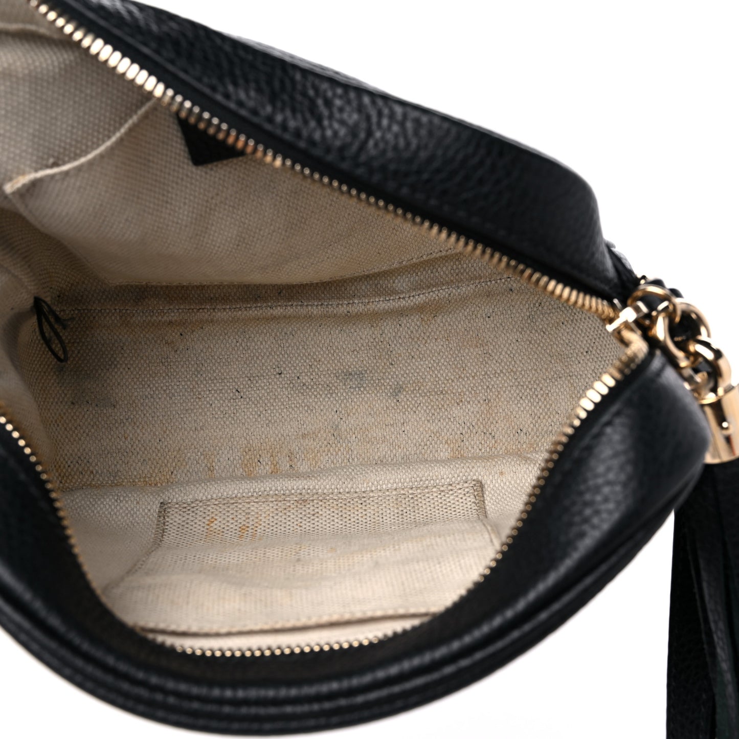 Pebbled Calfskin Small Soho Disco Bag Black