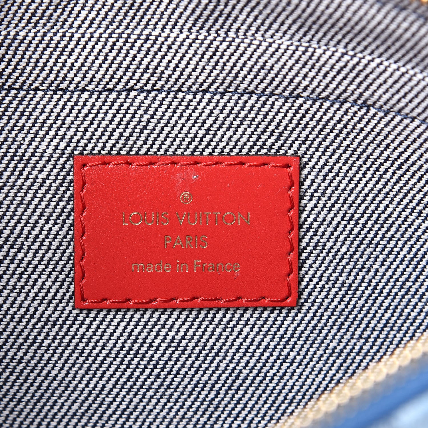 Louis Vuitton Denim Damier Monogram Patchwork Neverfull MM Pochette Blue Rouge 6 of 7