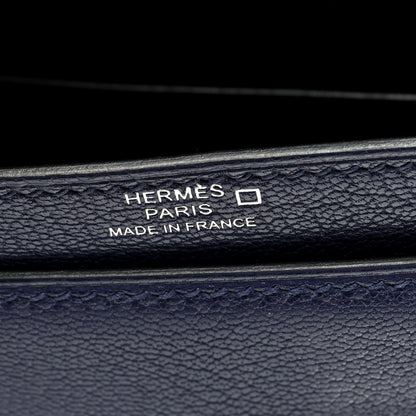 Hermes Epsom Shiny Alligator Mini Verrou Chaine Bag Bleu Encre Black 6 of 10