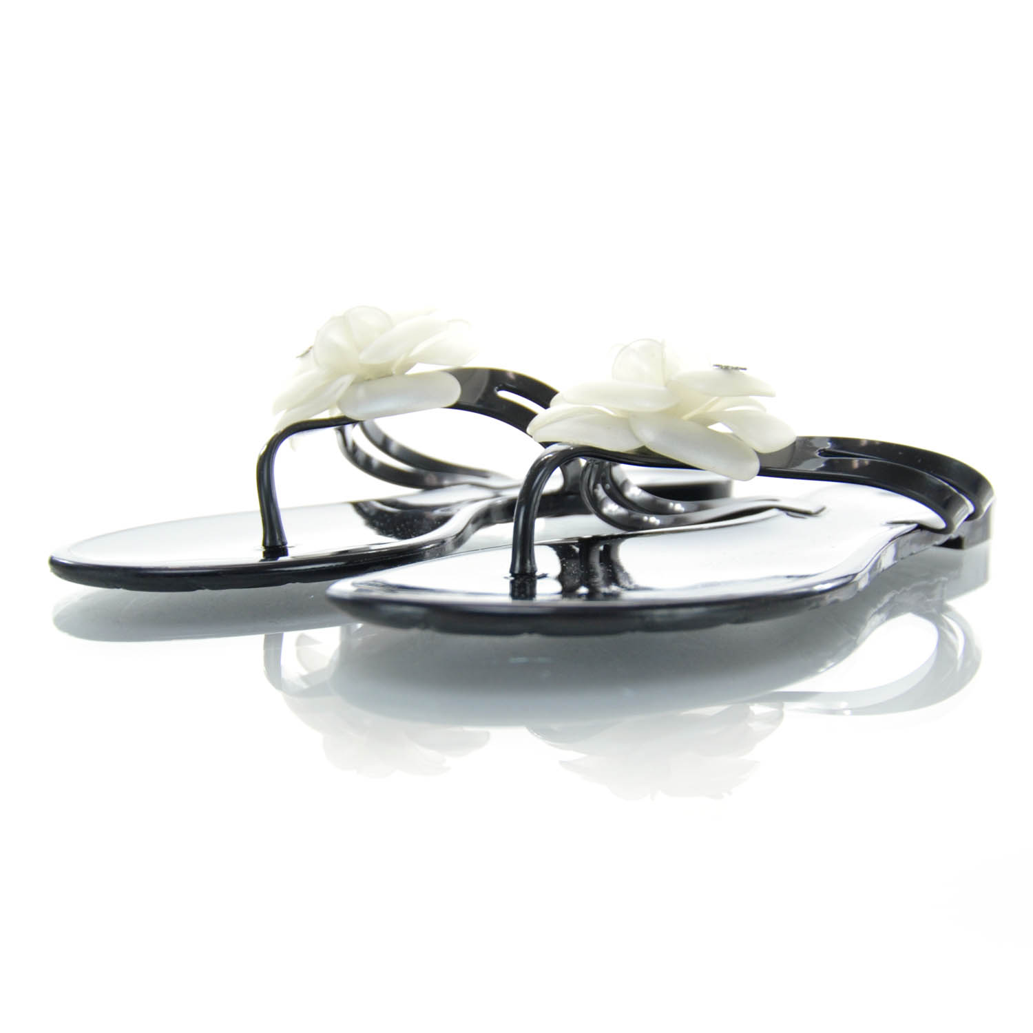 Chanel Jelly Camellia Thong Sandals 40 2 of 6