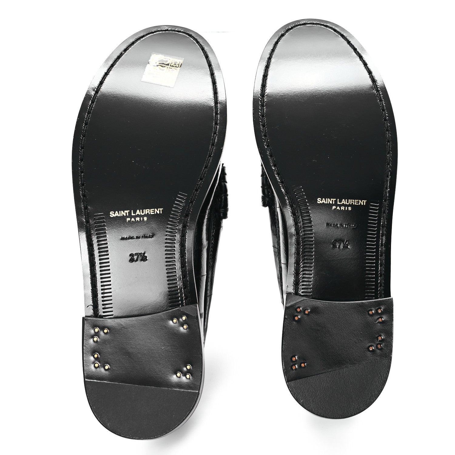 Saint Laurent Supple Eel Le 15 Loafer Penny Slippers 37.5 Black 6 of 10