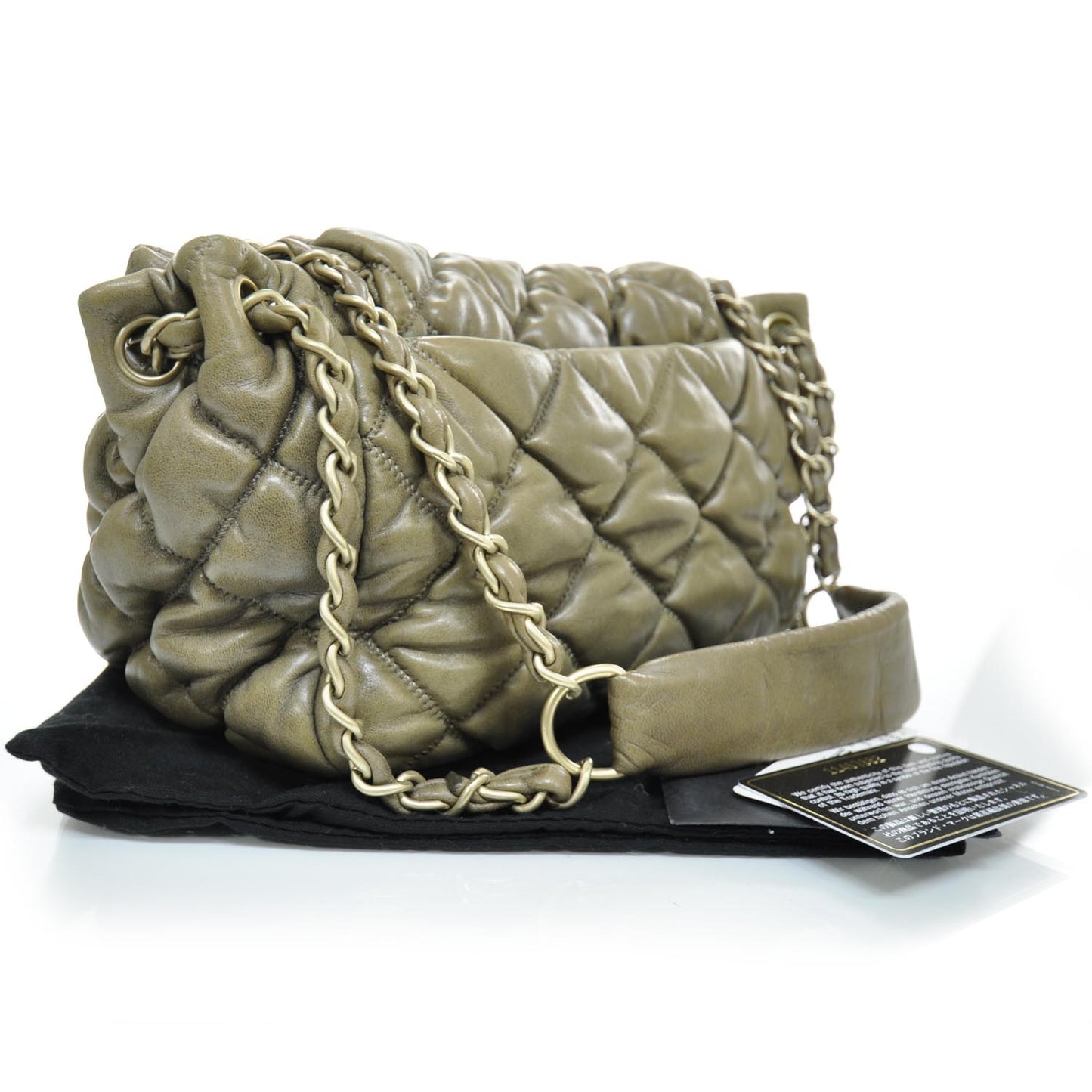 Leather Small Bubble Quilt Flap Bag