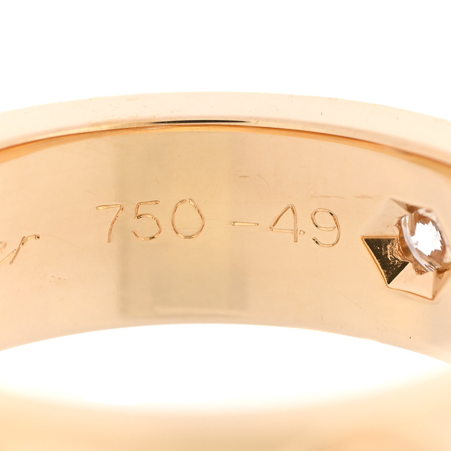 18K Yellow Gold 3 Diamond 5.5mm LOVE Ring 49 5