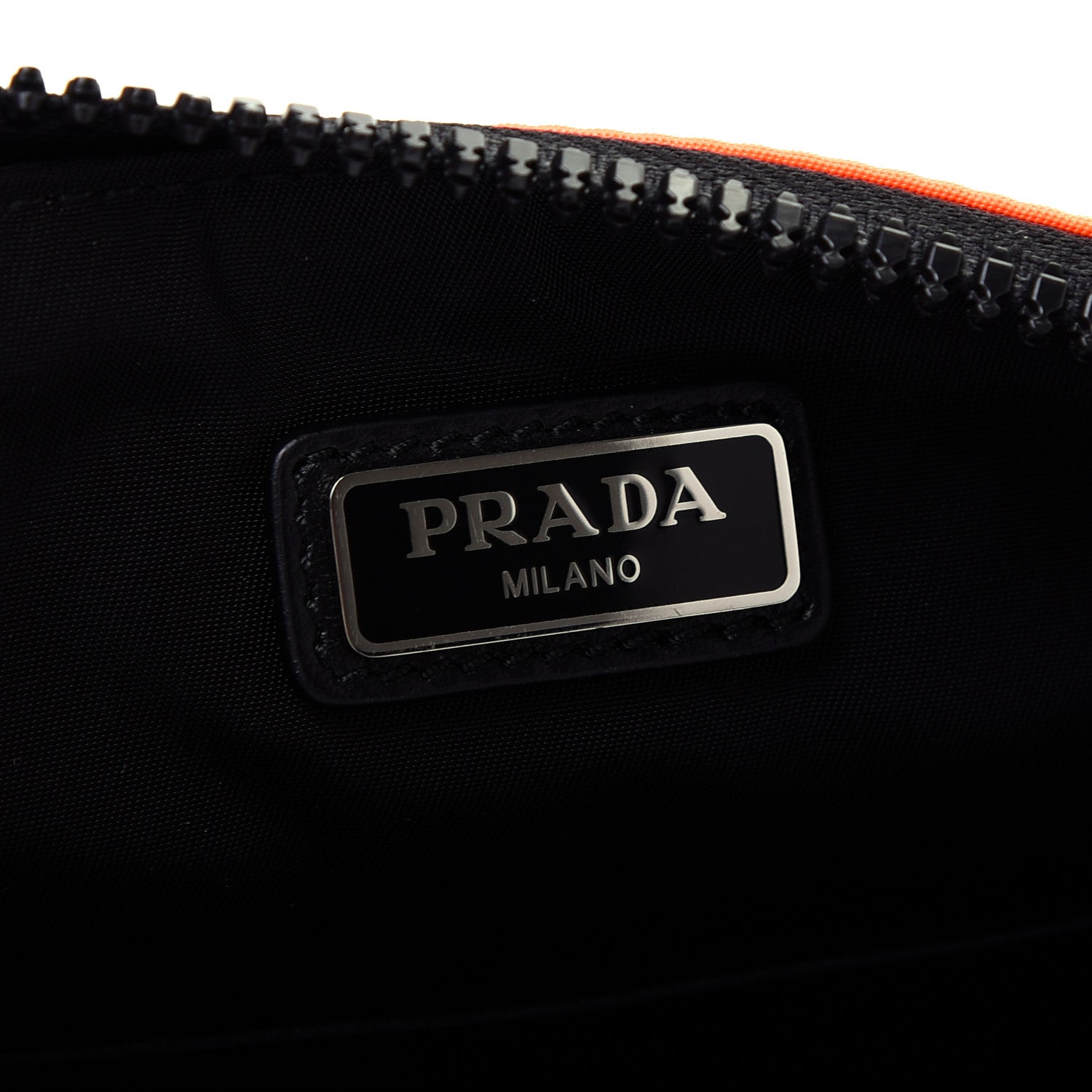 Prada Tessuto Nylon Medium Pouch Orange 6 of 6