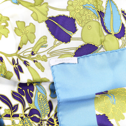 Burberry Silk Floral Print Square Scarf Blue 2 of 7