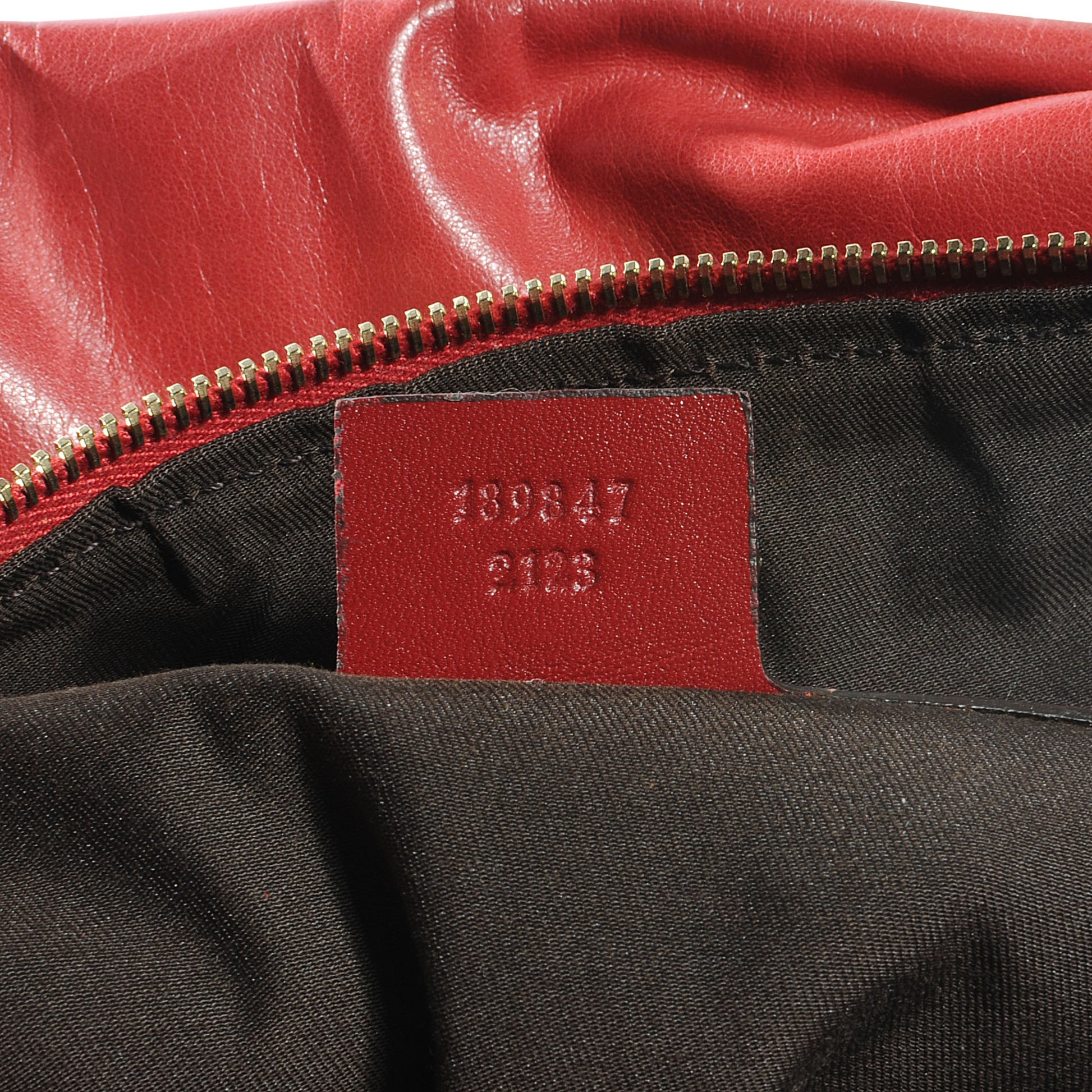Gucci Leather Ruffle Sabrina Boston Tote Rouge 7 of 7