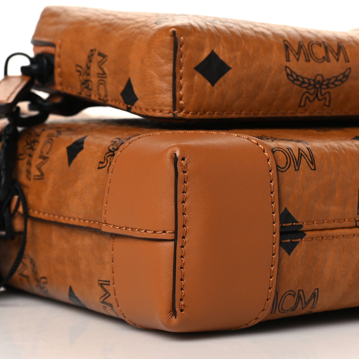 MCM Visetos Small Klassik Multifunction Crossbody Cognac 8 of 9