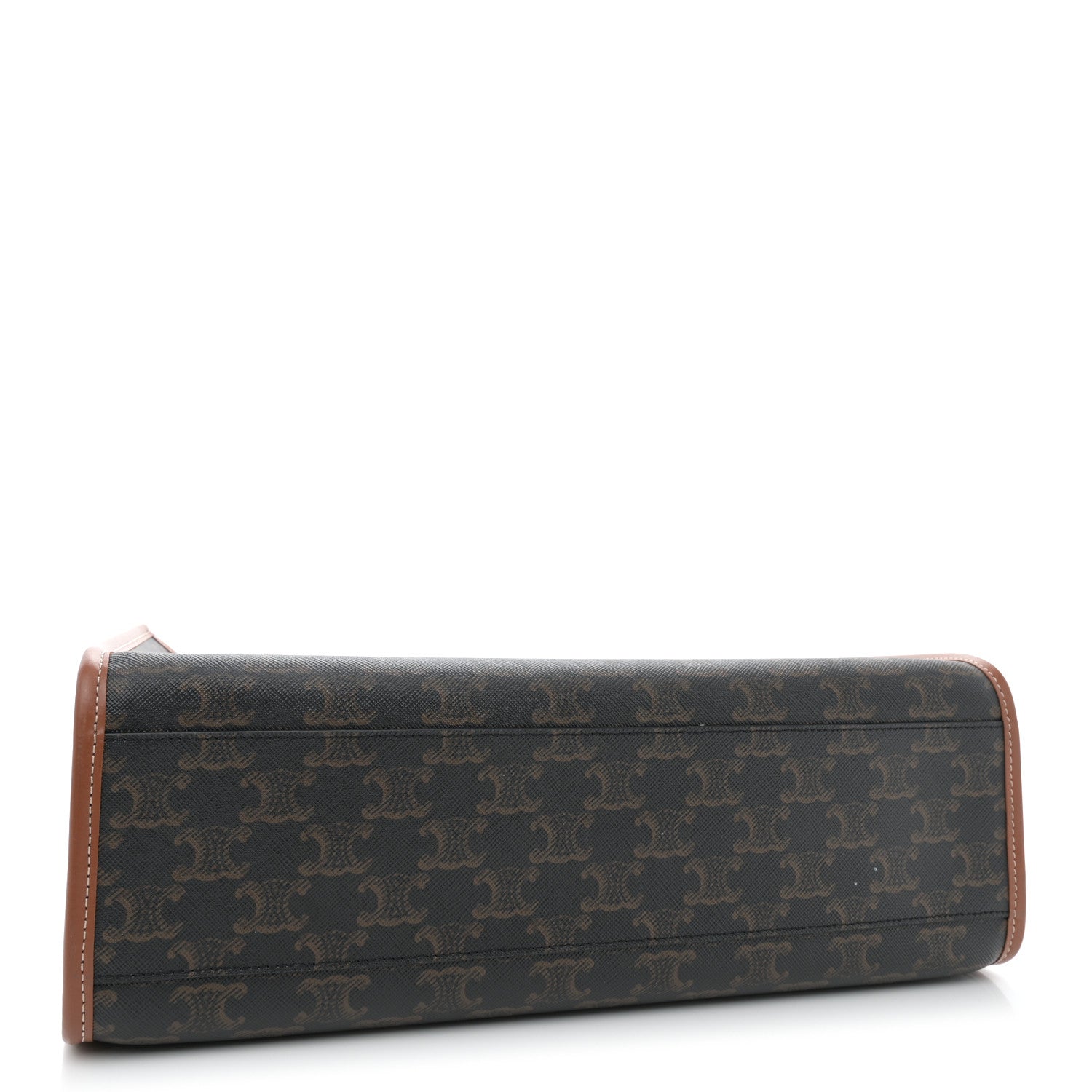 Celine Triomphe Canvas Calfskin Mini Horizontal Cabas Tan 4 of 11