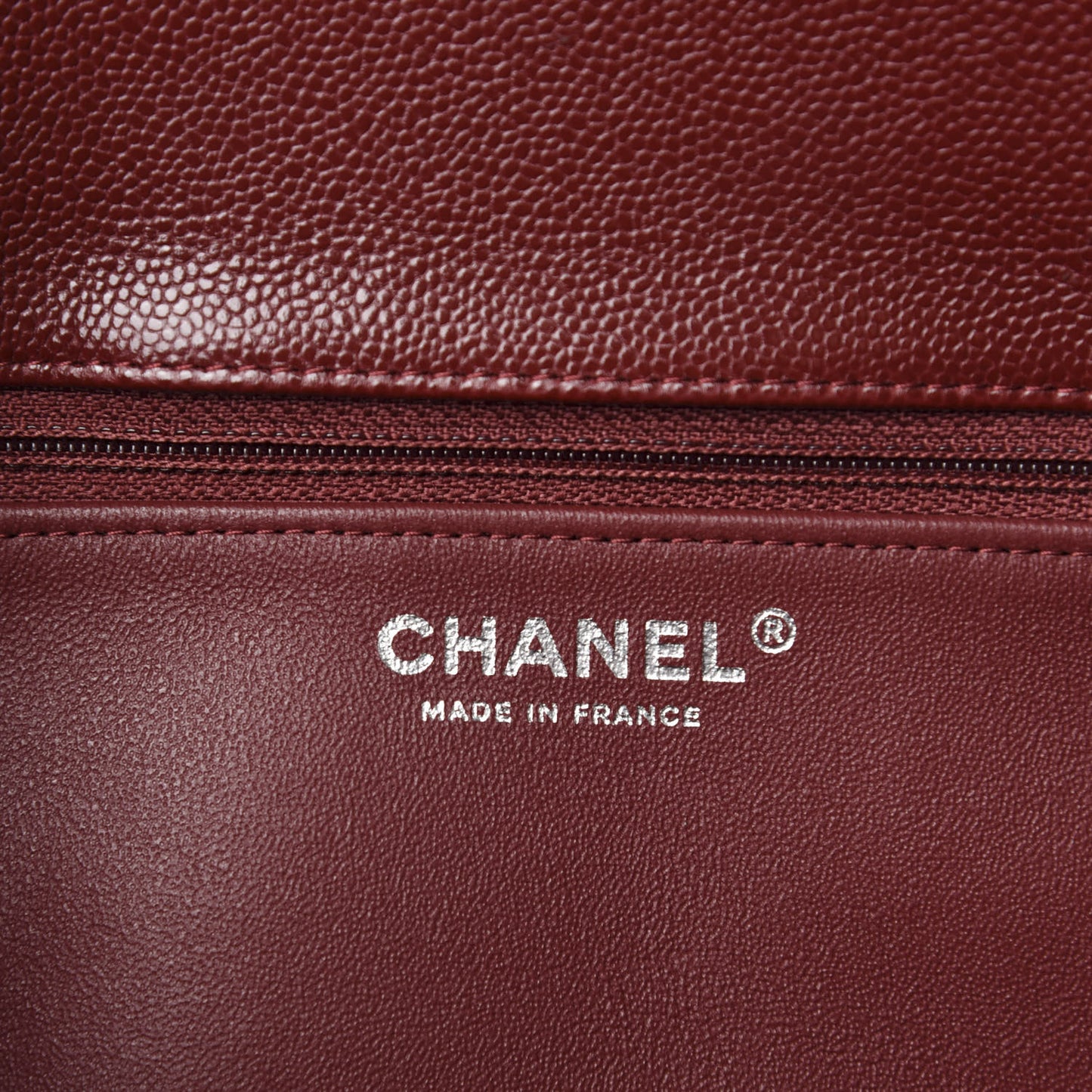 Caviar Quilted Flap Clutch Burgundy