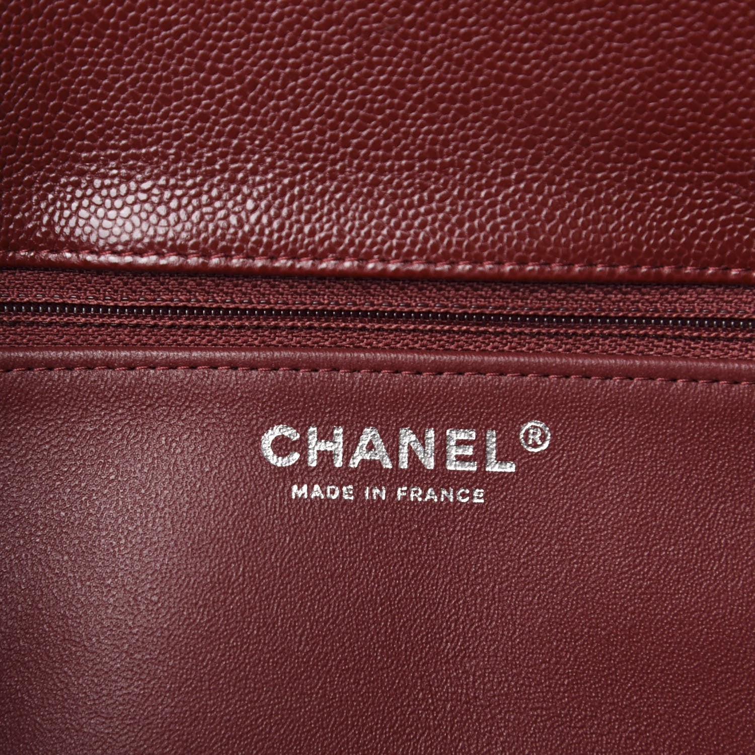 Chanel Caviar Quilted Flap Clutch Burgundy 8 of 11