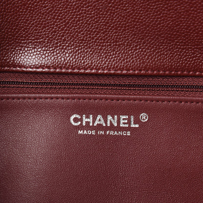 Chanel Caviar Quilted Flap Clutch Burgundy 8 of 11