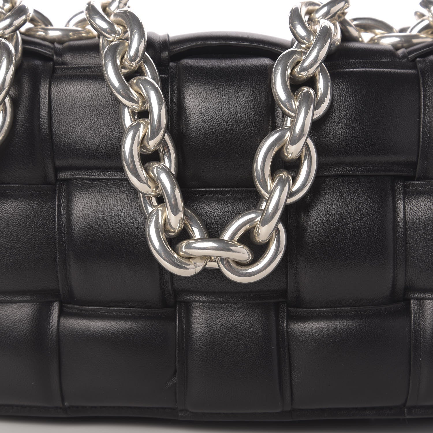 Bottega Veneta Lambskin Maxi Intreccio Padded Chain Cassette Crossbody Bag Black 10 of 10