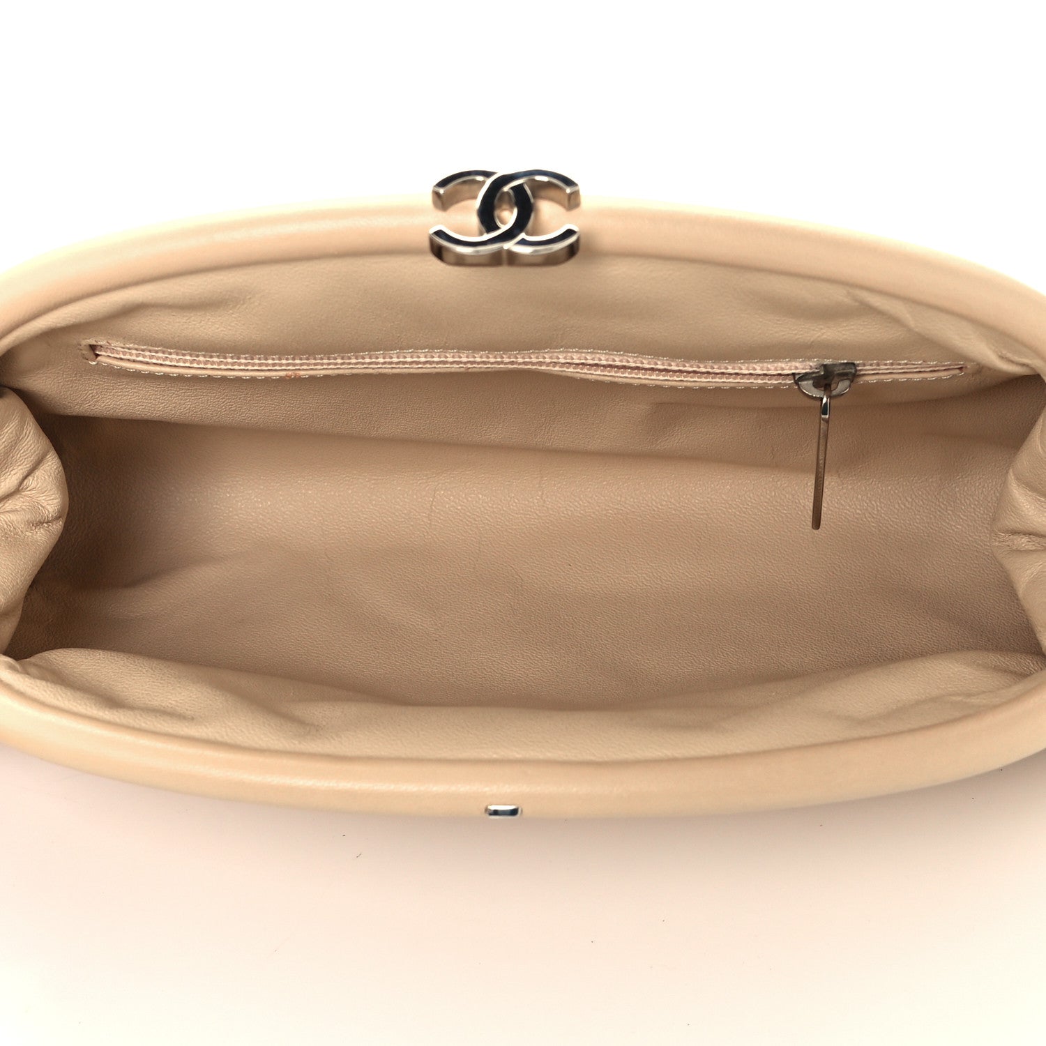 Chanel Lambskin Quilted Timeless Clutch Beige Clair 5 of 9