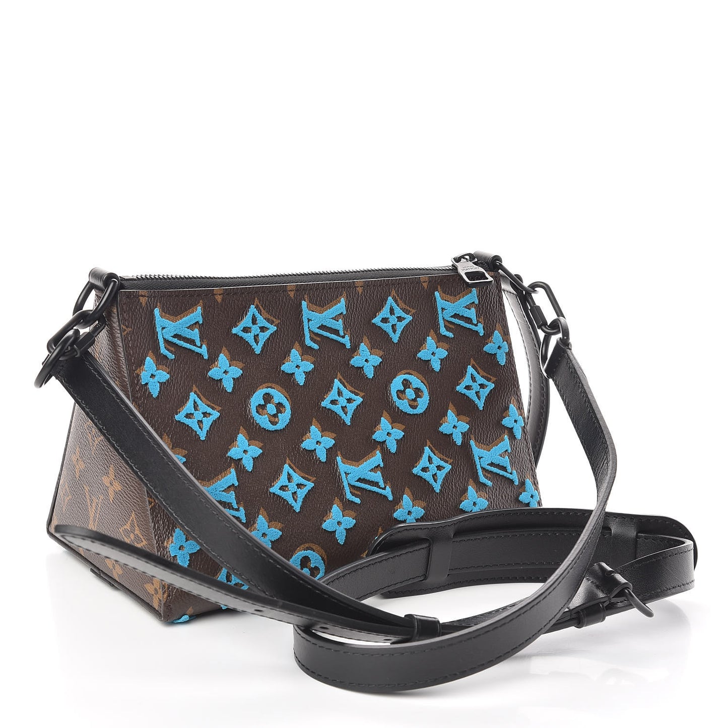 Monogram Tuffetage Triangle Messenger Turquoise