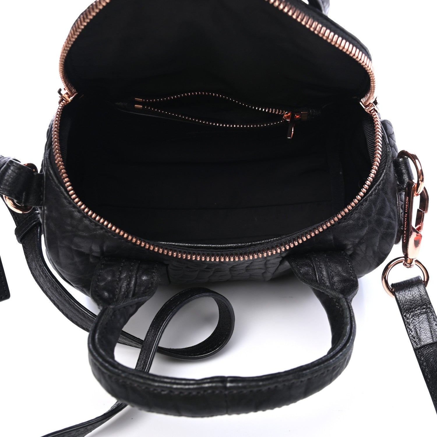 Alexander Wang Pebbled Lambskin Mini Rockie Black Rose Gold Hardware 4 of 5