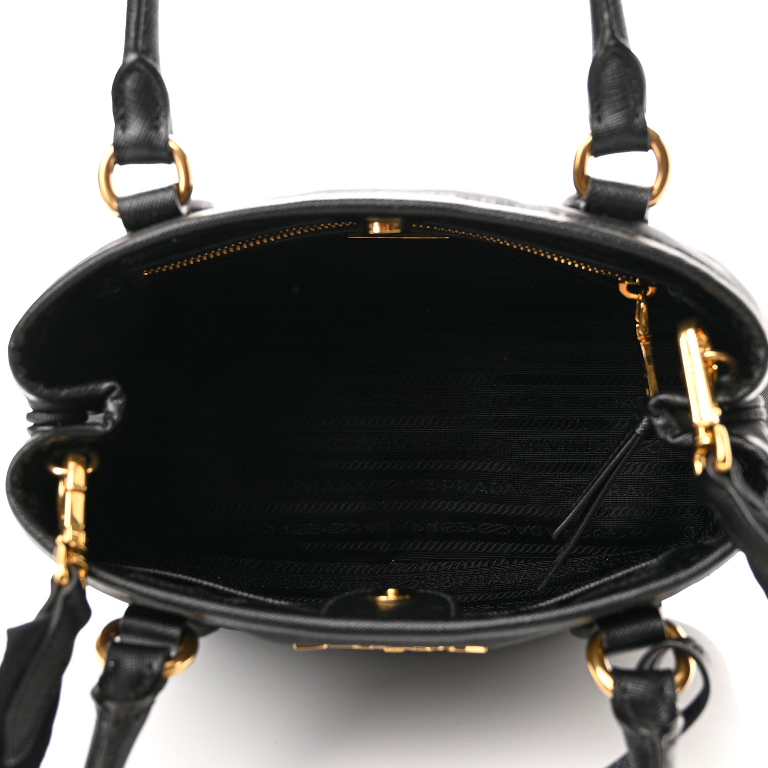 Prada Tessuto Nylon Saffiano Small Tote Black 5 of 9