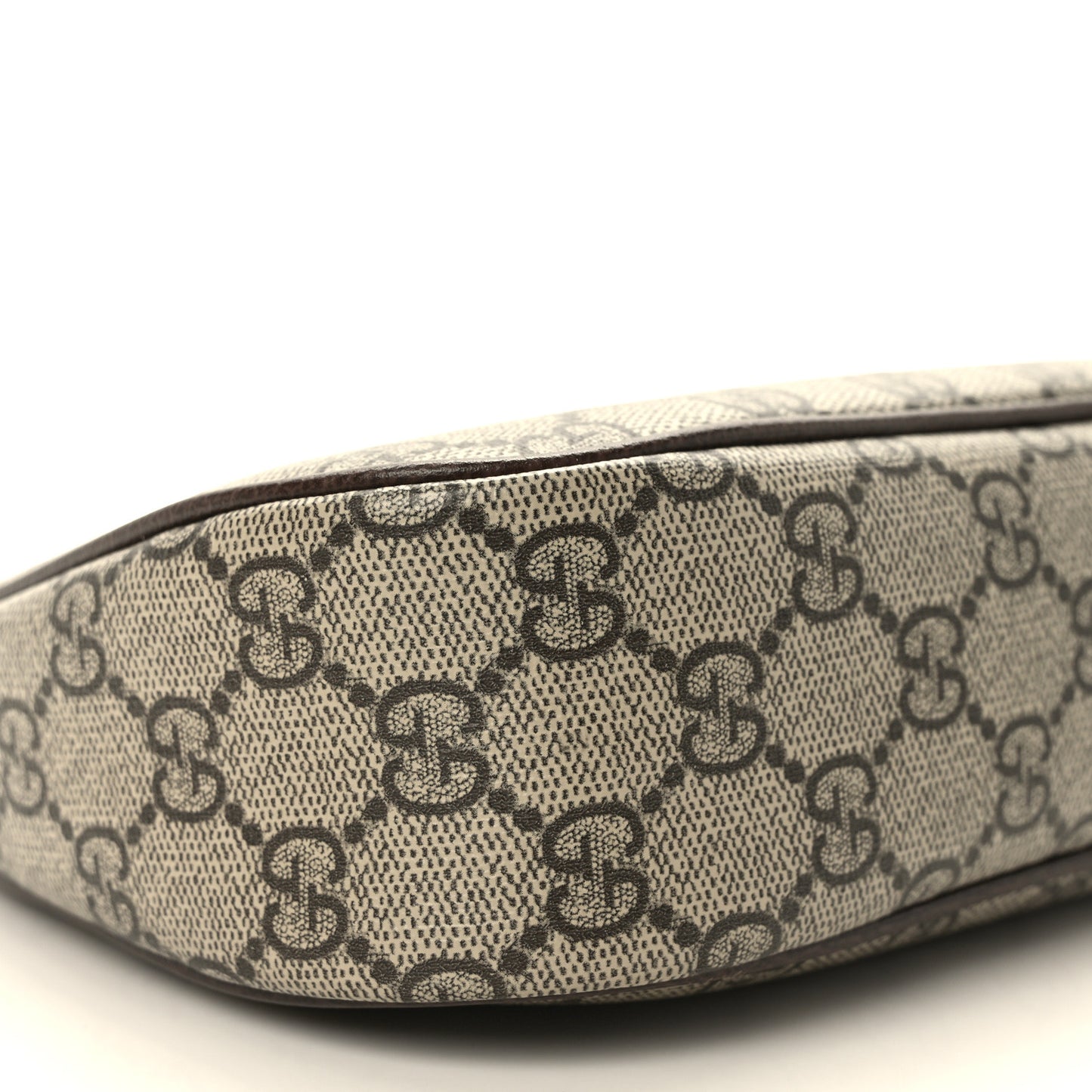 GG Supreme Monogram Textured Dollar Calfskin Small Ophidia Hobo Beige Ebony New Acero