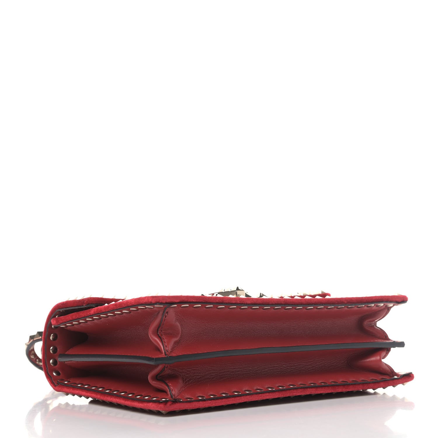 Valentino Garavani Velvet Small Rockstud No Limit Shoulder Bag Red 3 of 6