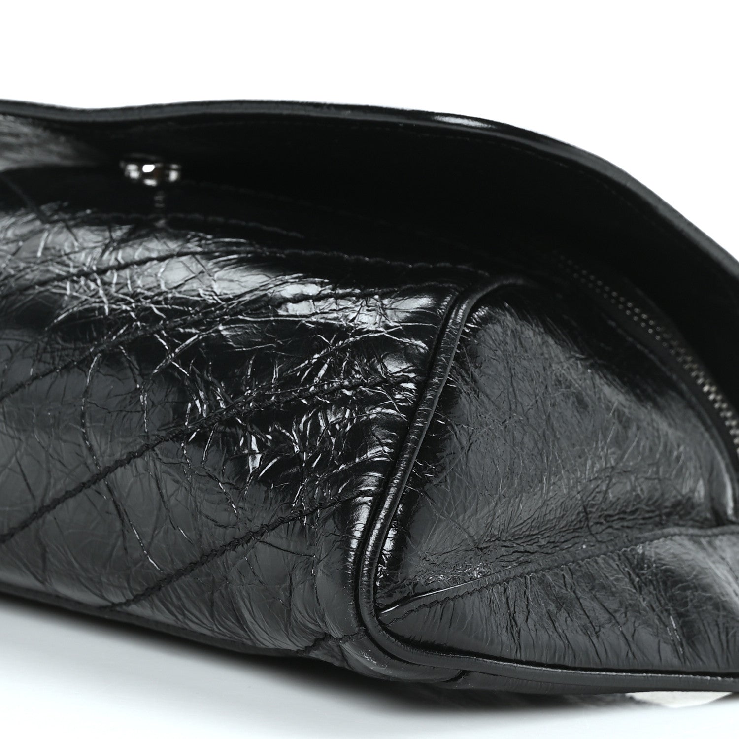Saint Laurent Crinkled Calfskin Matelasse Monogram Niki Body Bag Black 9 of 9