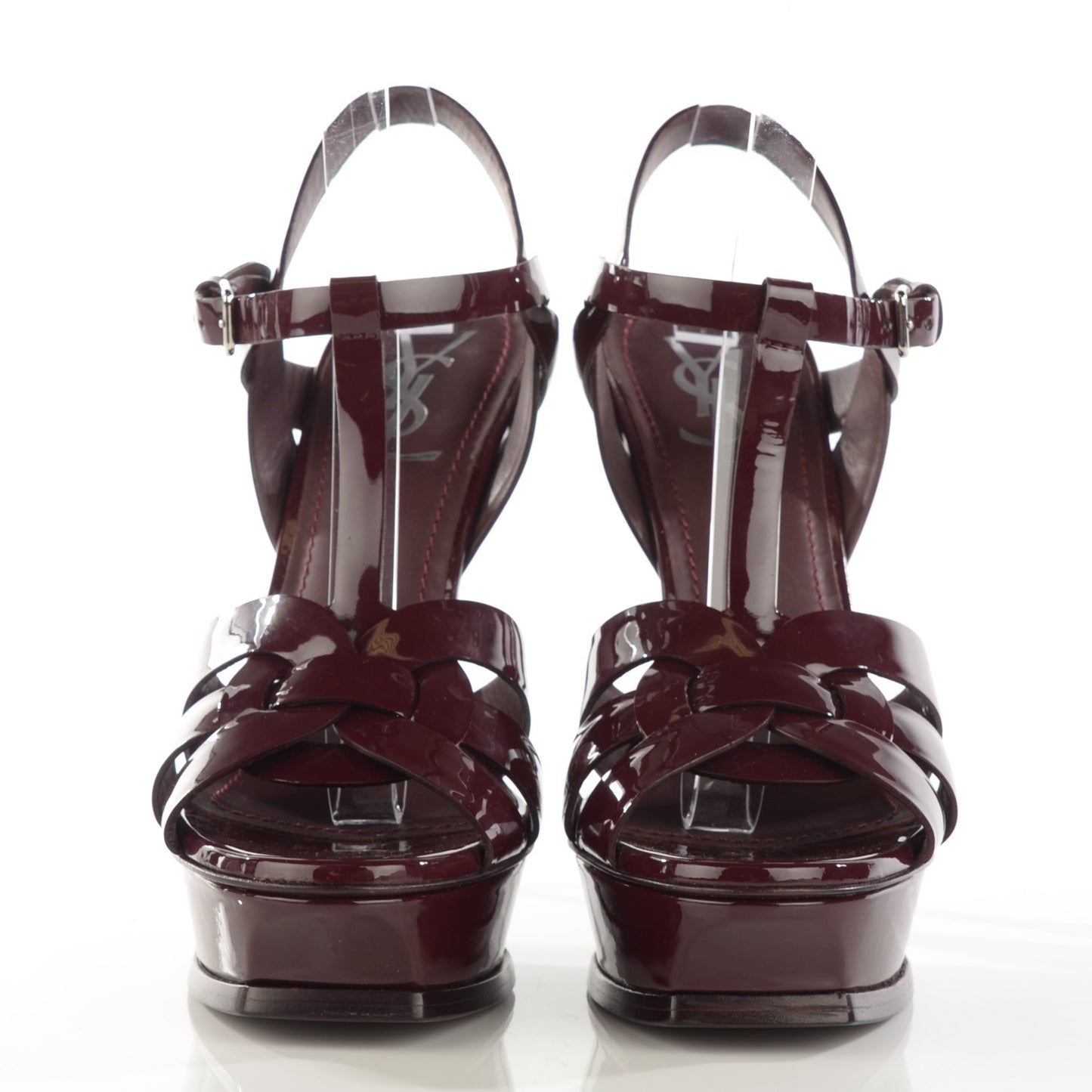 Vitello Vernice Tribute 105 Platform Sandals 39 Bourgogne