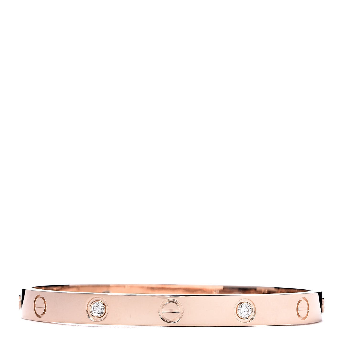 18K Pink Gold 4 Diamond LOVE Bracelet 17
