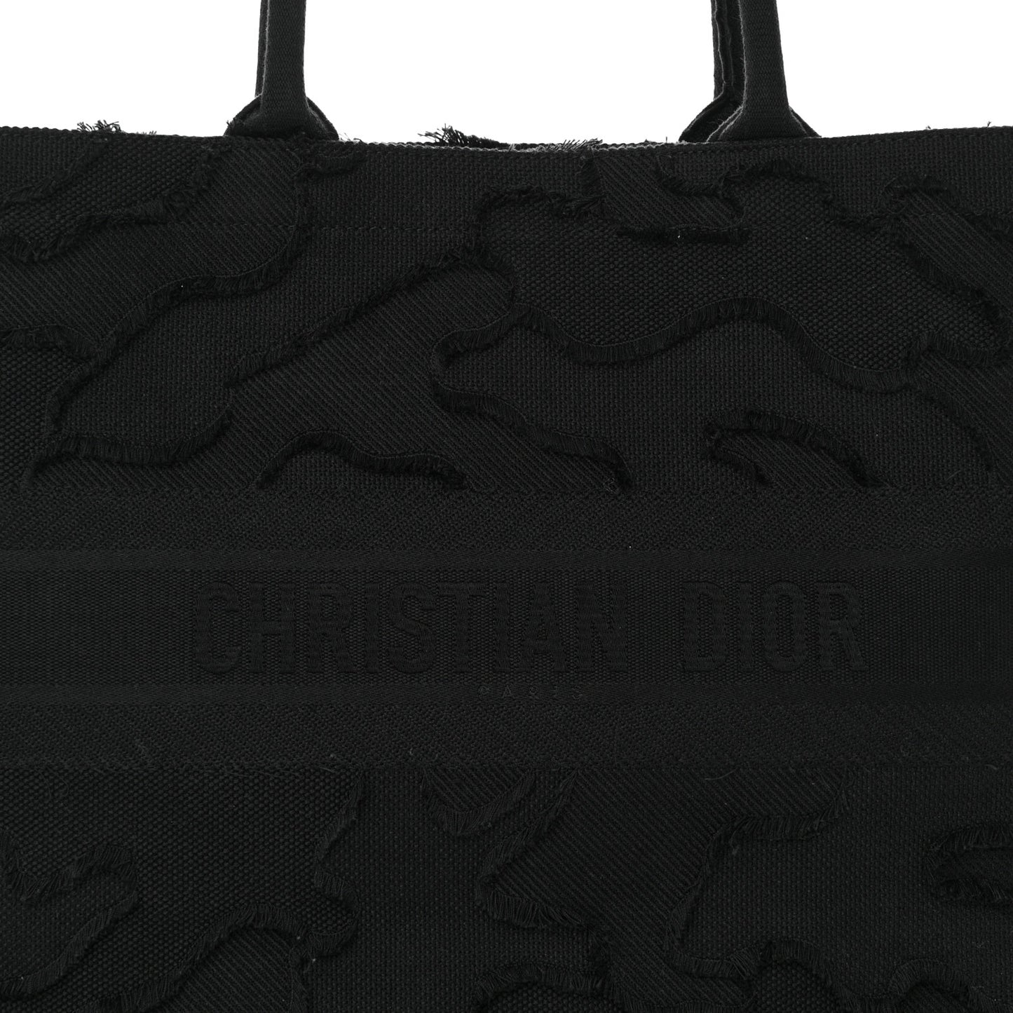 Canvas Embroidered Camouflage Book Tote Black