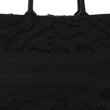 Christian Dior Canvas Embroidered Camouflage Book Tote Black 8 of 13