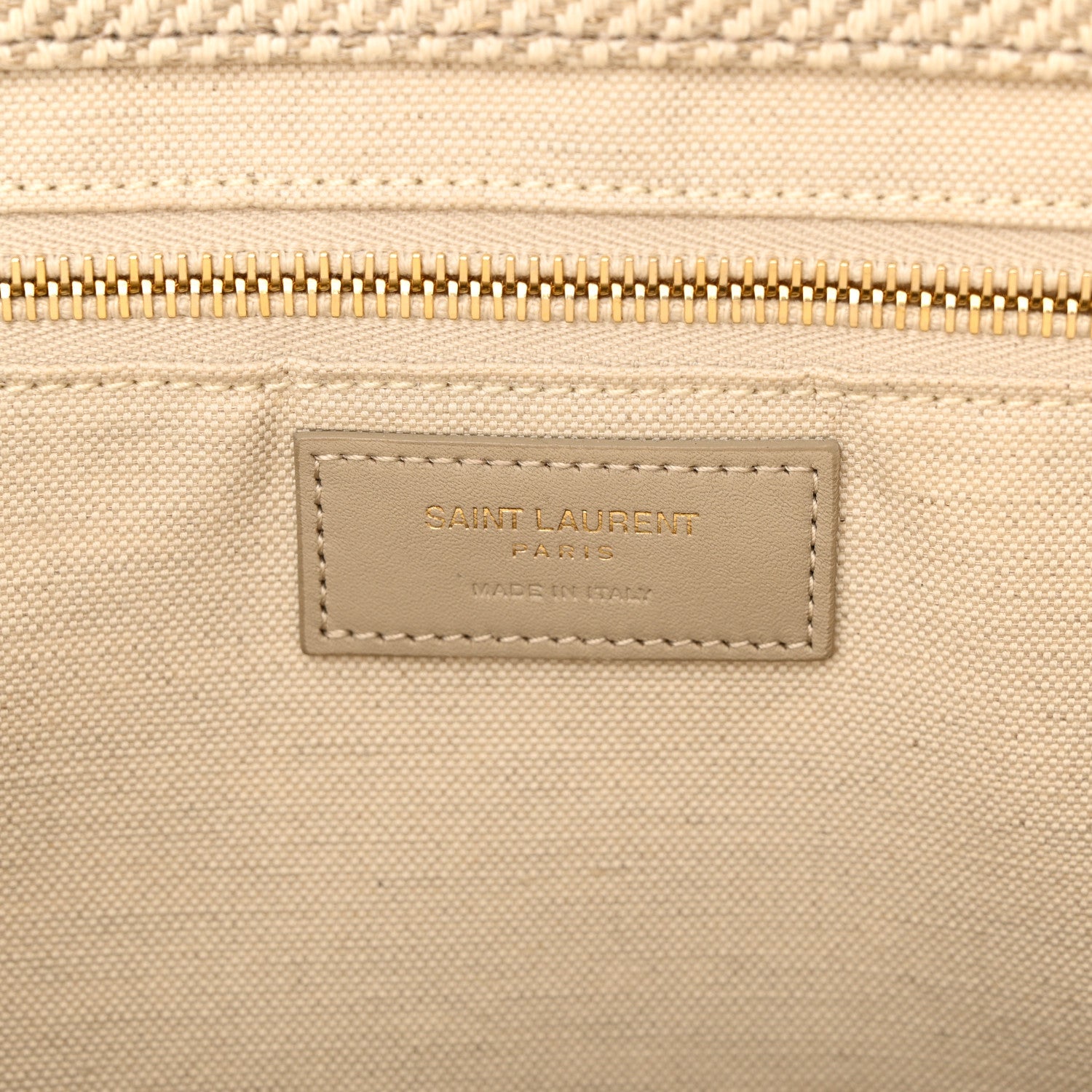 Saint Laurent Linen Calfskin Small Rive Gauche Tote Beige Sea Salt 6 of 12