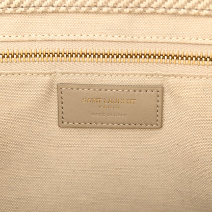 Saint Laurent Linen Calfskin Small Rive Gauche Tote Beige Sea Salt 6 of 12