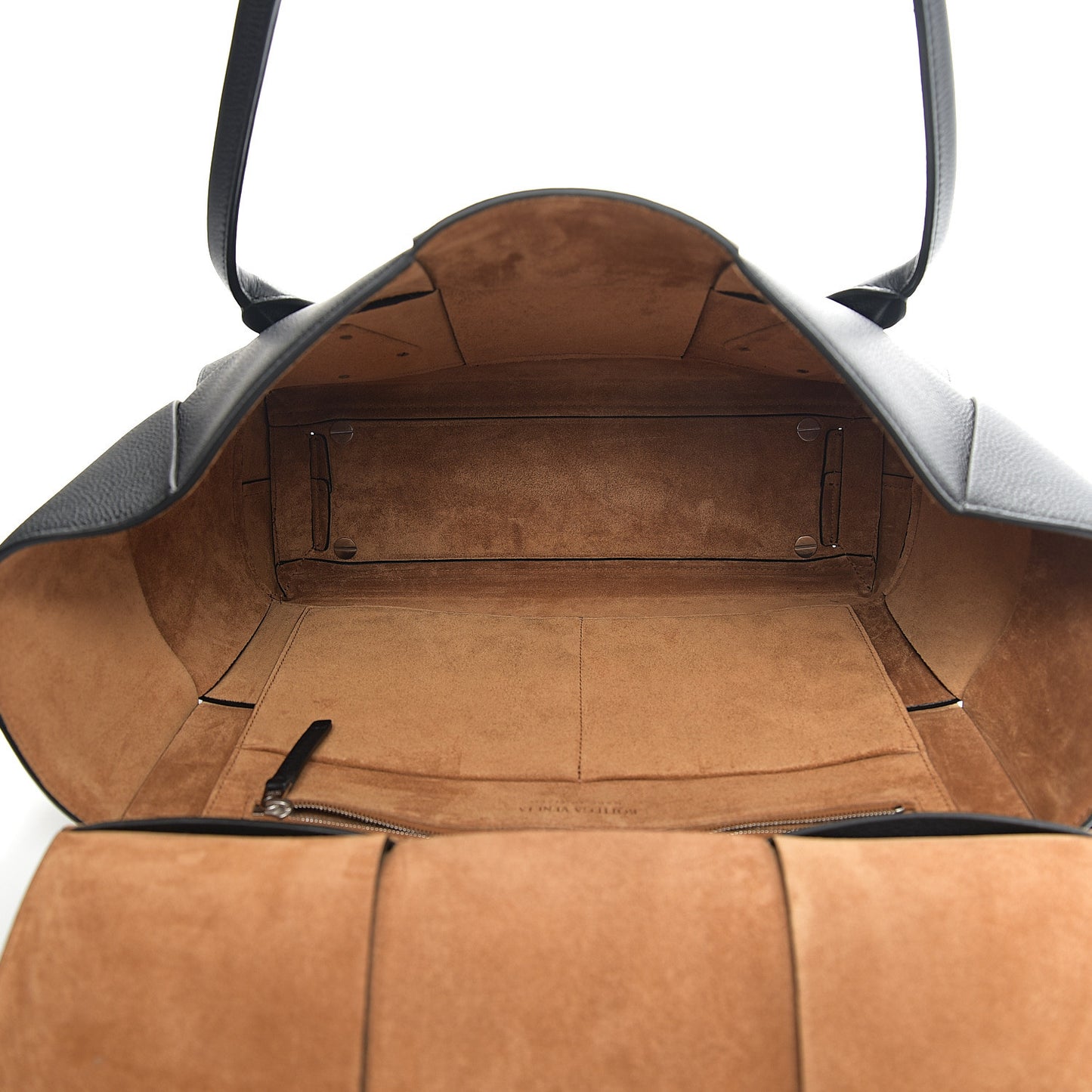Grained Calfskin Maxi Intrecciato Medium Arco Black