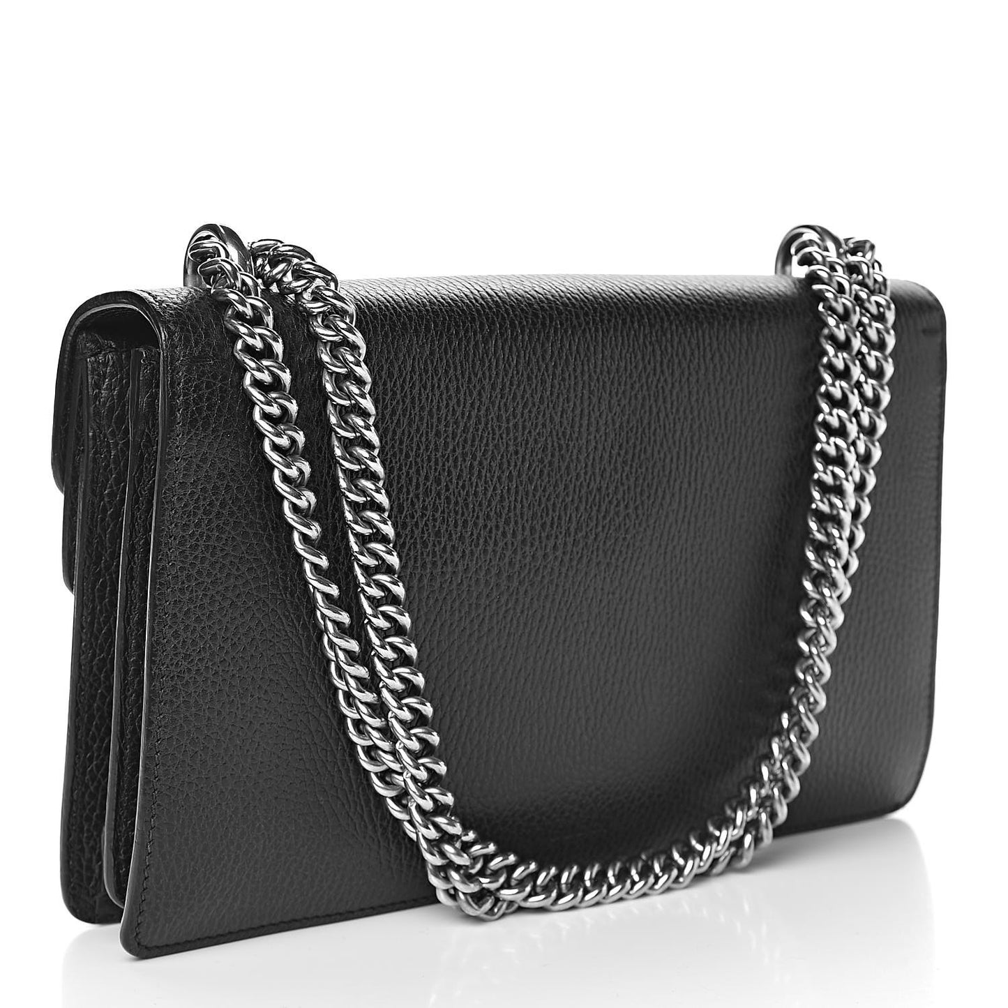 Pebbled Calfskin Small Dionysus Shoulder Bag Black