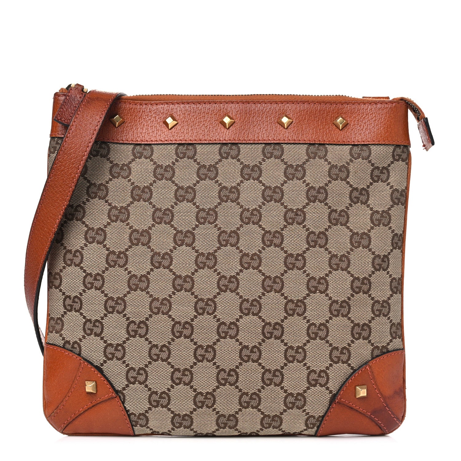 Gucci Monogram Studded Messenger Orange 1 of 14