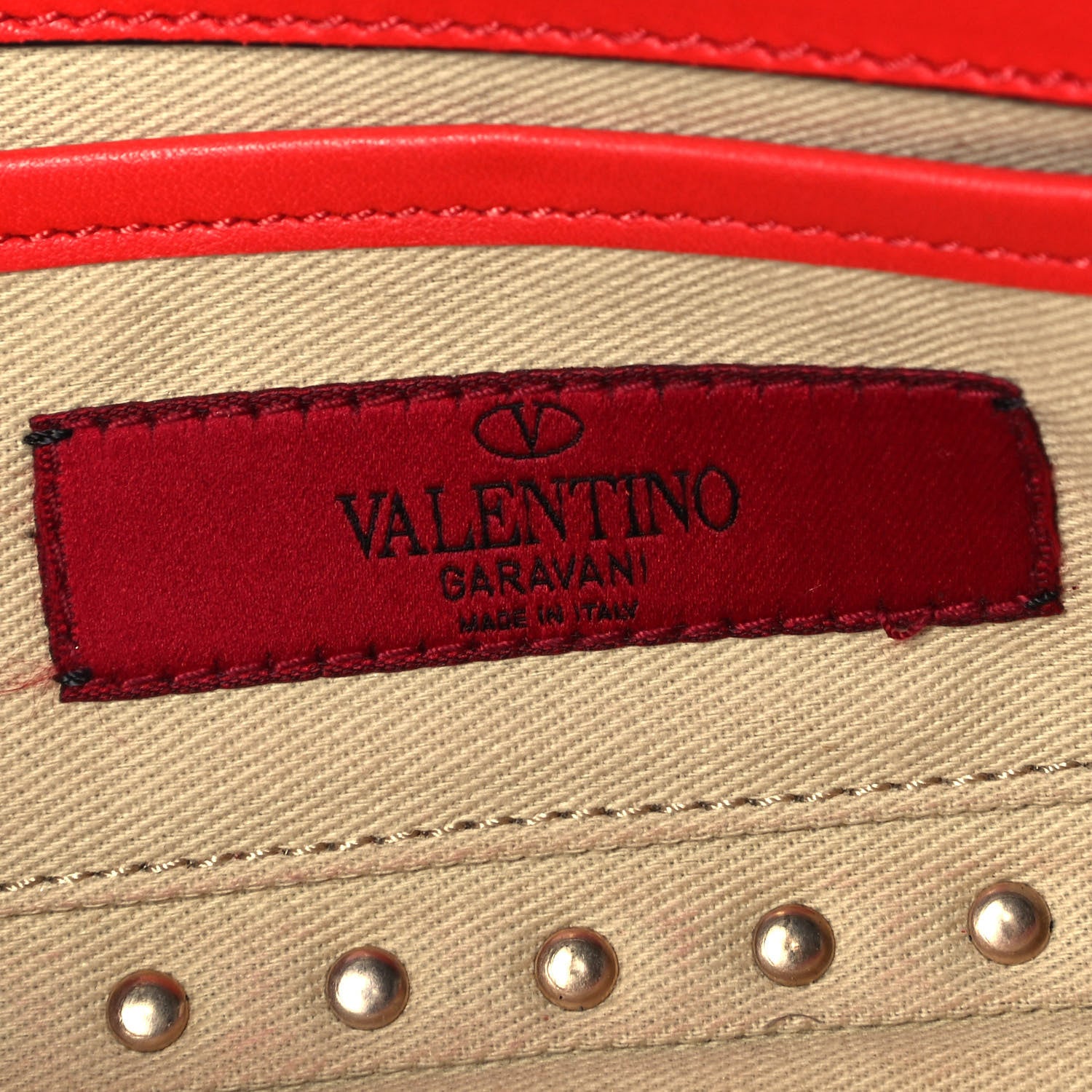 Valentino Garavani Nappa Rockstud Bangle Clutch English Red 5 of 7