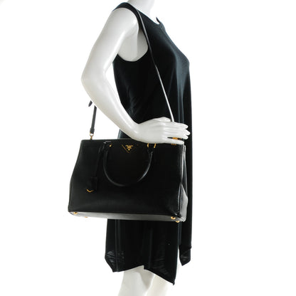 Prada Saffiano Medium Galleria Double Zip Tote Black 2 of 9