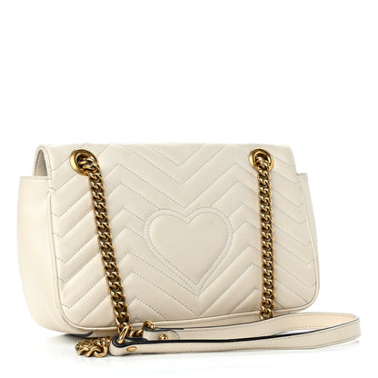 Gucci Calfskin Matelasse Small GG Marmont Shoulder Bag White 2 of 4