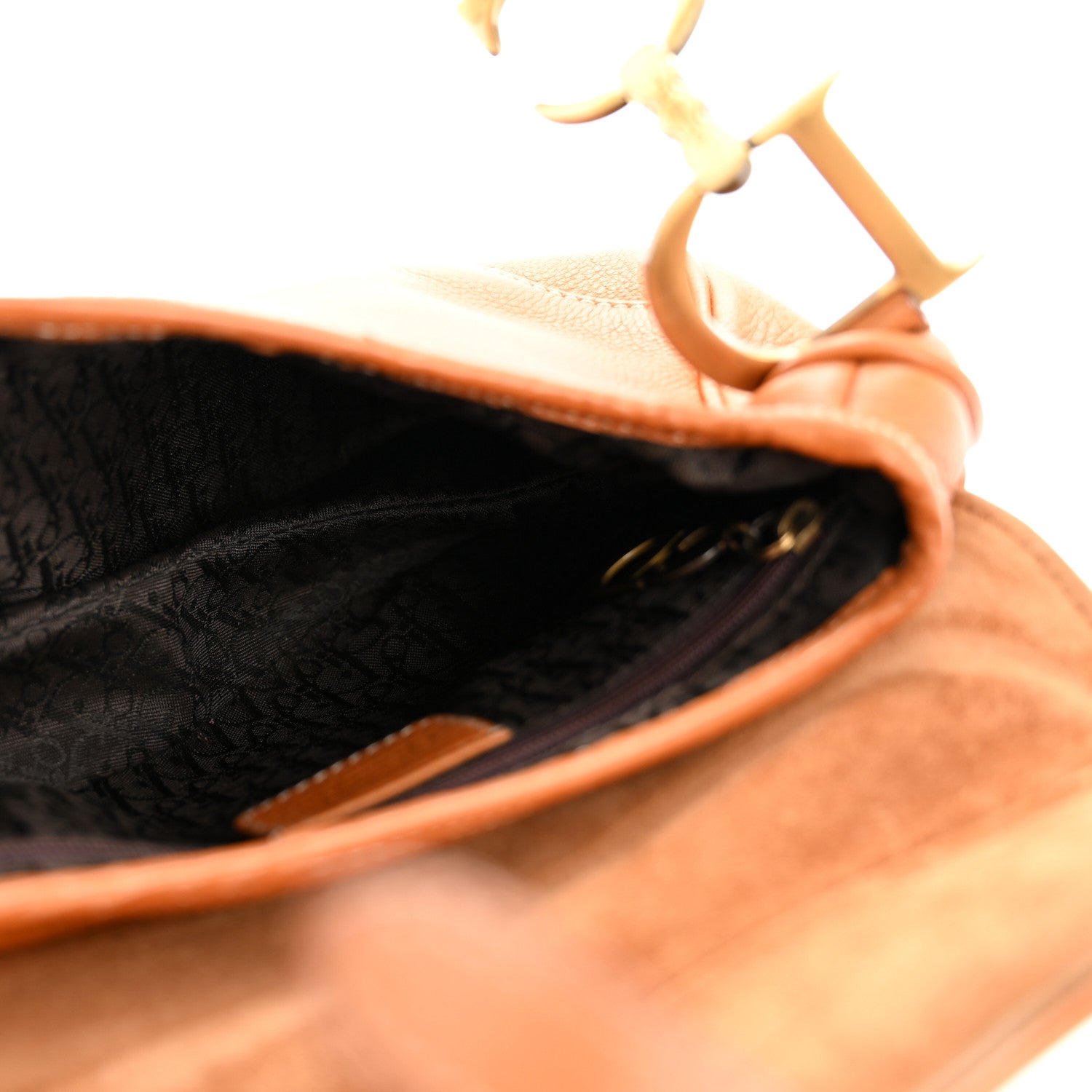 Christian Dior Calfskin Saddle Bag Tan 5 of 13