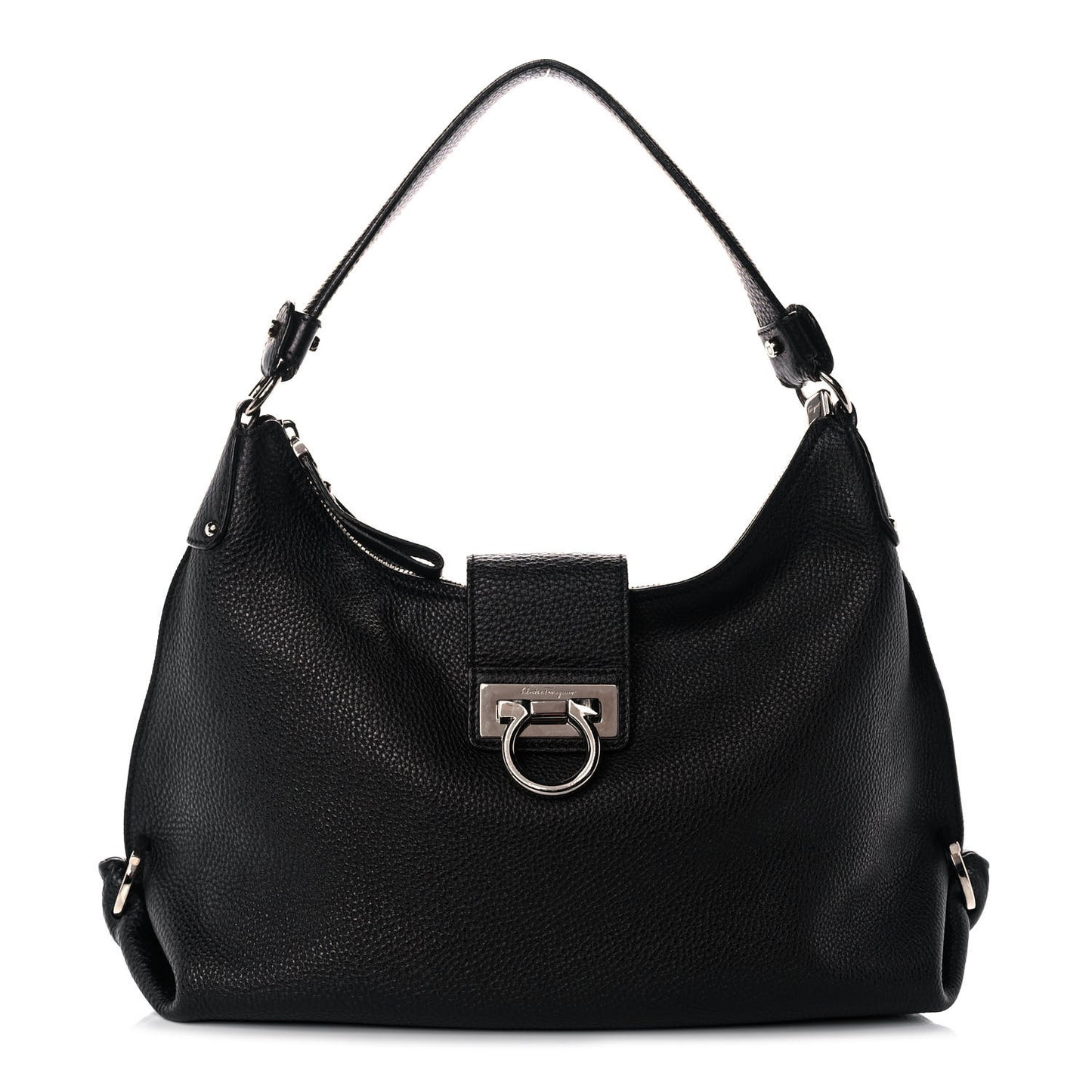 Calfskin Fanisa Gancini Hobo Black