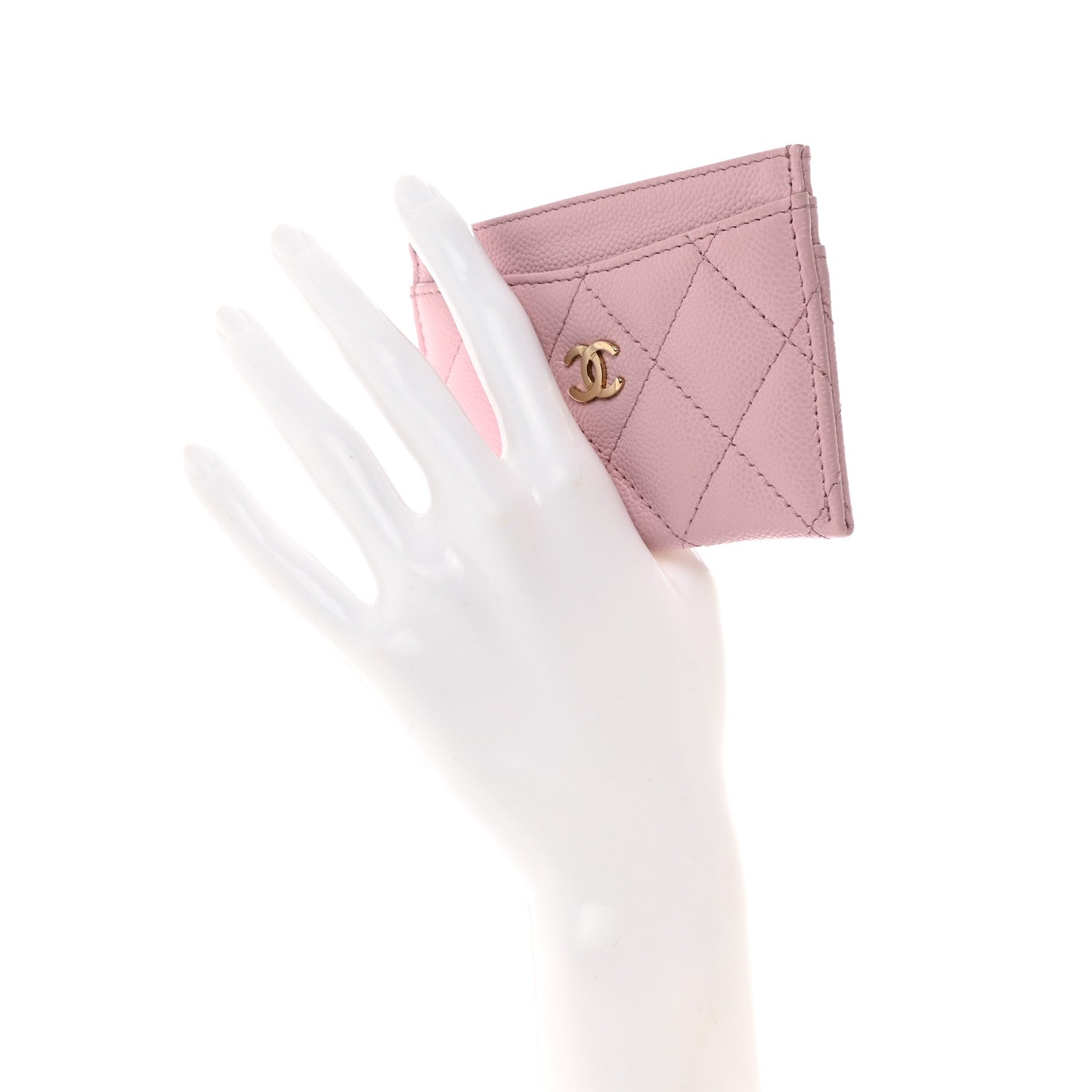 Chanel Caviar Quilted Card Holder Light Pink 2 of 9