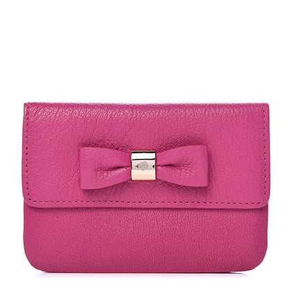 Mulberry Goatskin Bow Coin Purse Pink 1 of 7