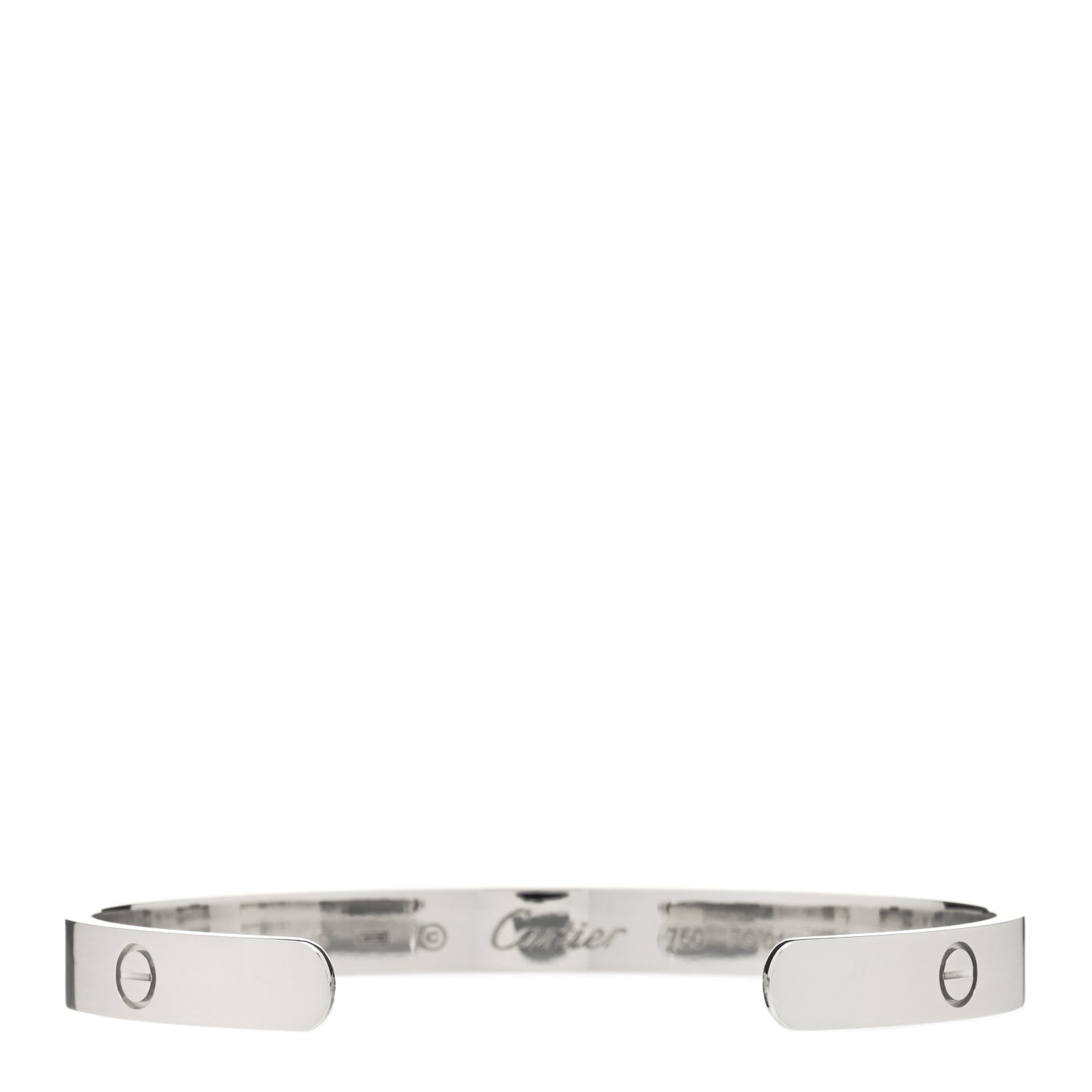 18K White Gold LOVE Cuff Bracelet 19