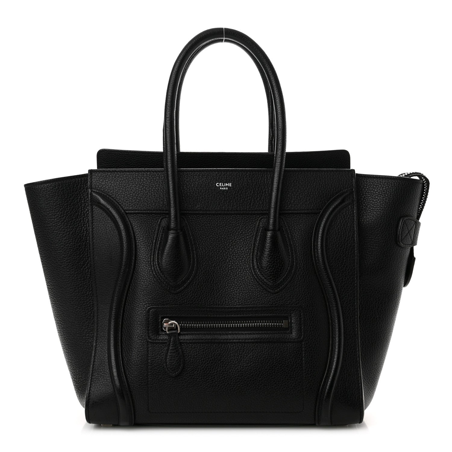 Celine Drummed Calfskin Micro Luggage Black 1 of 20
