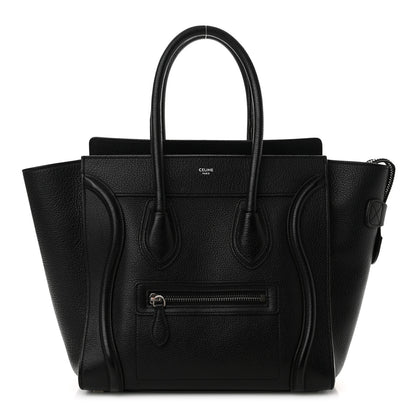 Celine Drummed Calfskin Micro Luggage Black 1 of 20