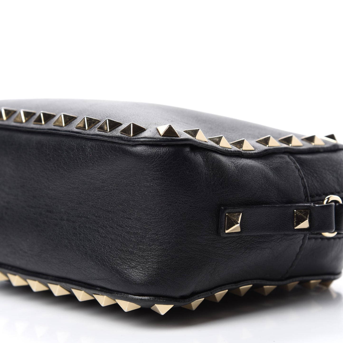 Calfskin Rockstud Camera Crossbody Bag Black