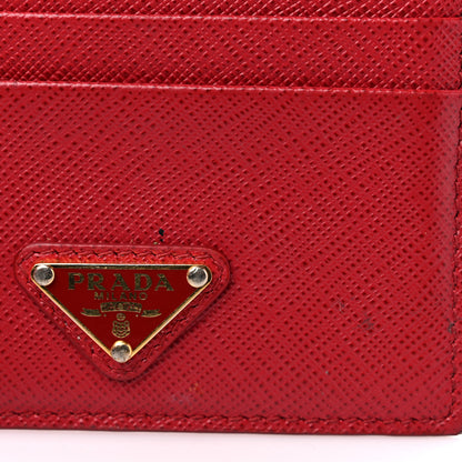 Prada Saffiano Triangle Card Holder Fuoco 11 of 11