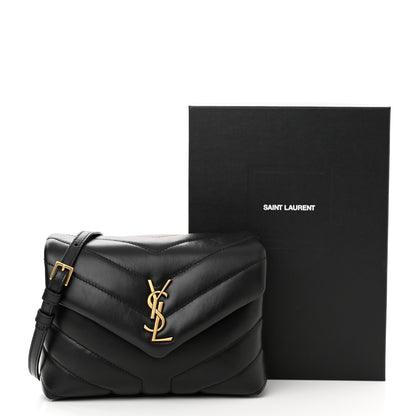 Saint Laurent Calfskin Y Quilted Monogram Toy Loulou Crossbody Bag Black 12 of 12