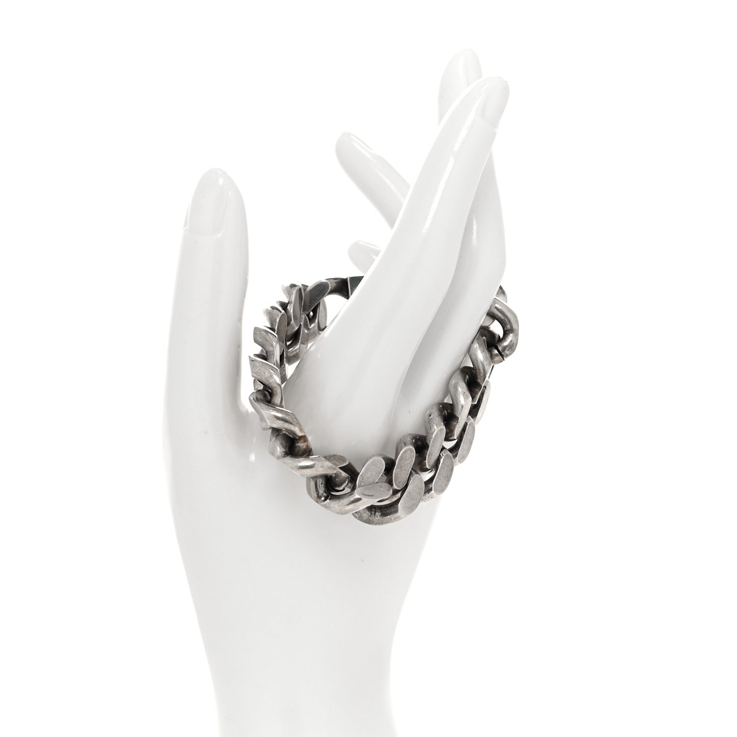 Metal Curb Chain Bracelet Oxidized Silver