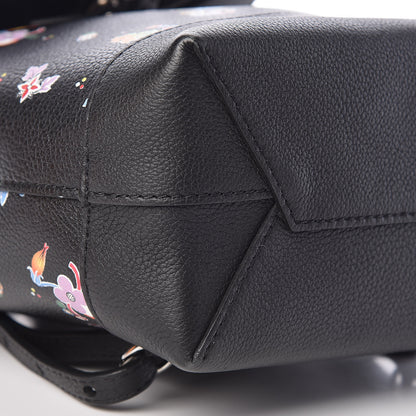 Louis Vuitton Calfskin Flower Lockme Mini Backpack Black Multicolor 7 of 9